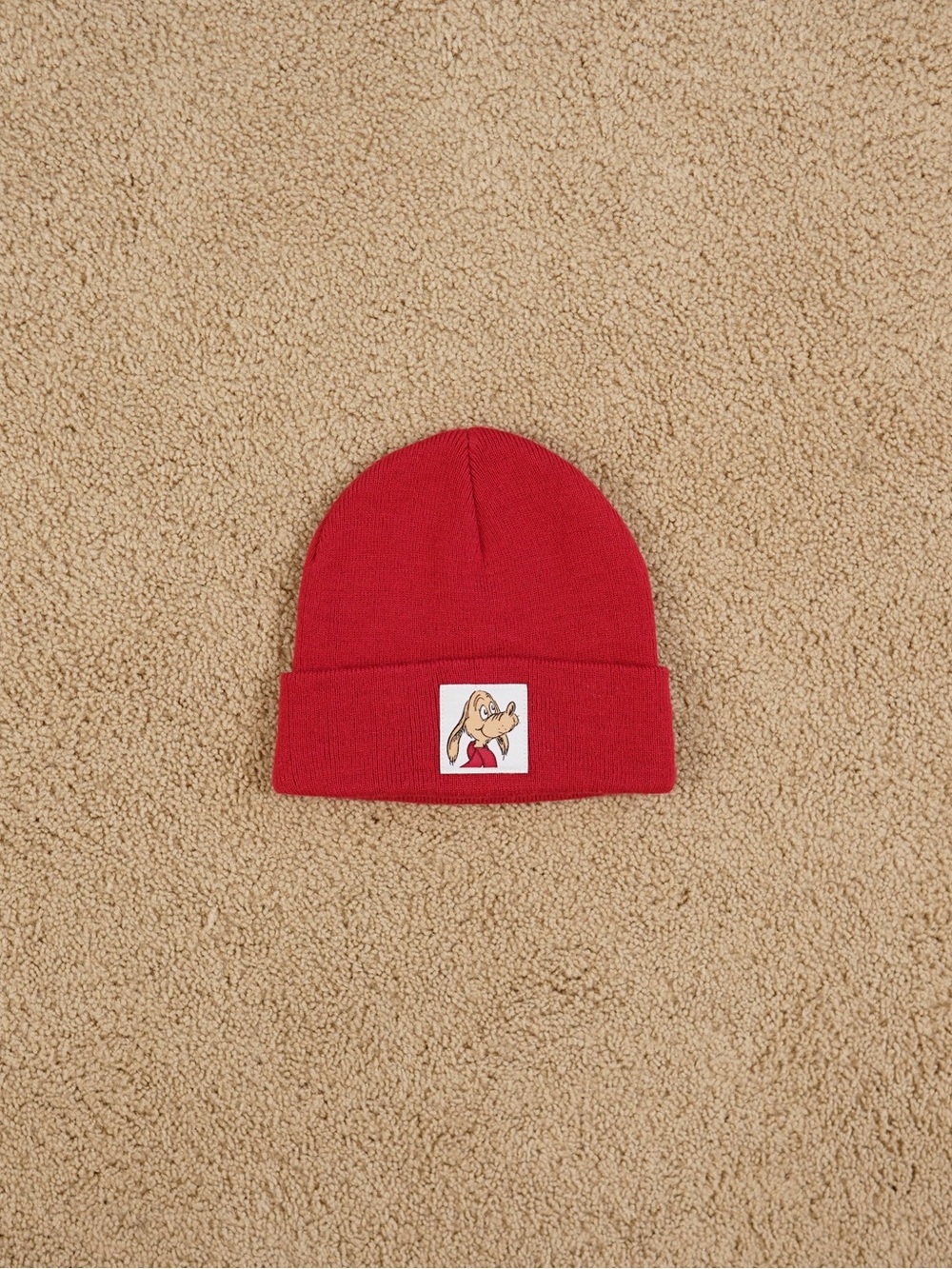 Red Beanie with patch of Max from Dr. Seuss’s How the Grinch Stole Christmas